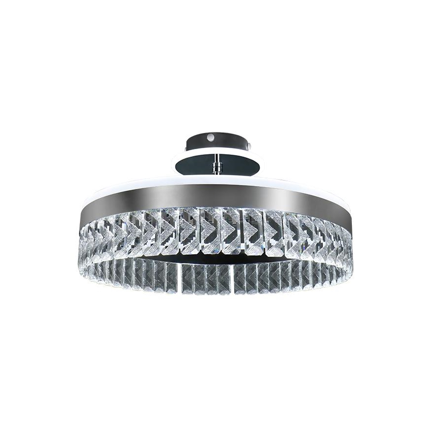 Lustre em cristal de superfície regulável LED/75W/230V 3000-6500K cromado mate + comando