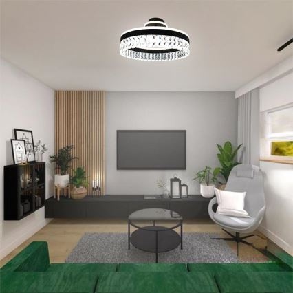 Candeeiro de cristal integrado LED com regulação LED/75W/230V 3000-6500K preto + comando