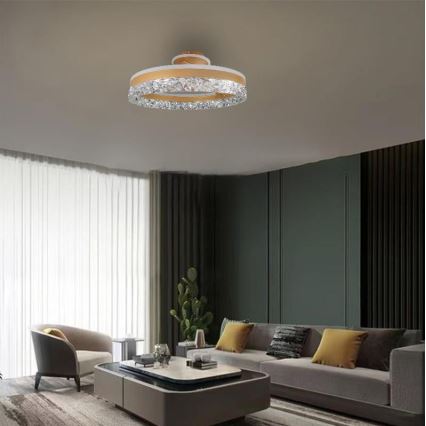 Candeeiro integrado LED com regulação LED/86W/230V 3000-6500K dourado + comando