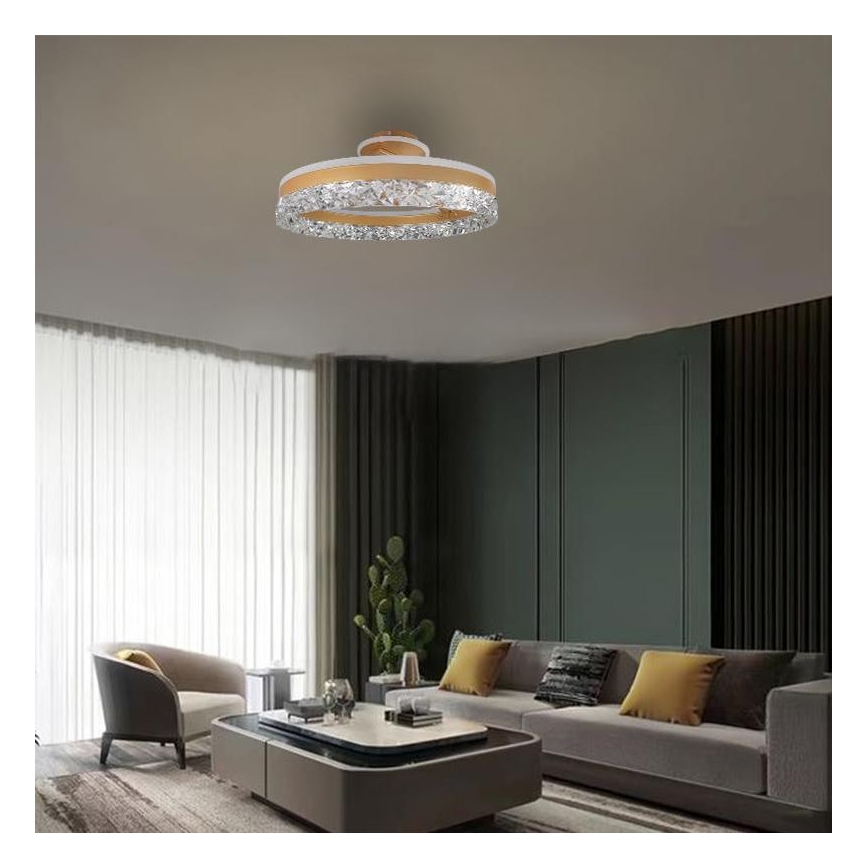 Candeeiro integrado LED com regulação LED/86W/230V 3000-6500K dourado + comando