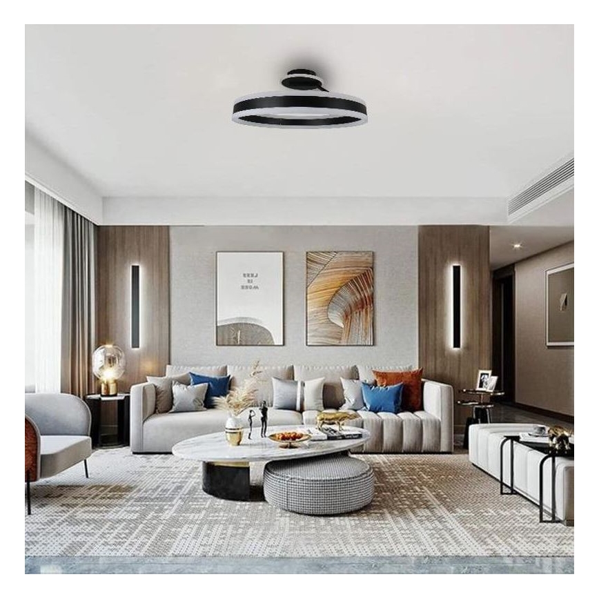 Candeeiro integrado LED com regulação LED/86W/230V 3000-6500K preto + comando