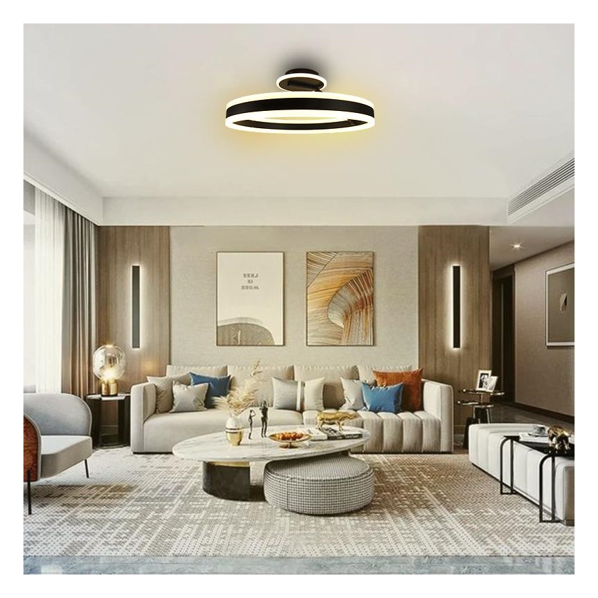 Candeeiro integrado LED com regulação LED/86W/230V 3000-6500K preto + comando