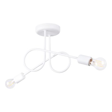 Candeeiro integrado LOOP 2xE27/15W/230V branco