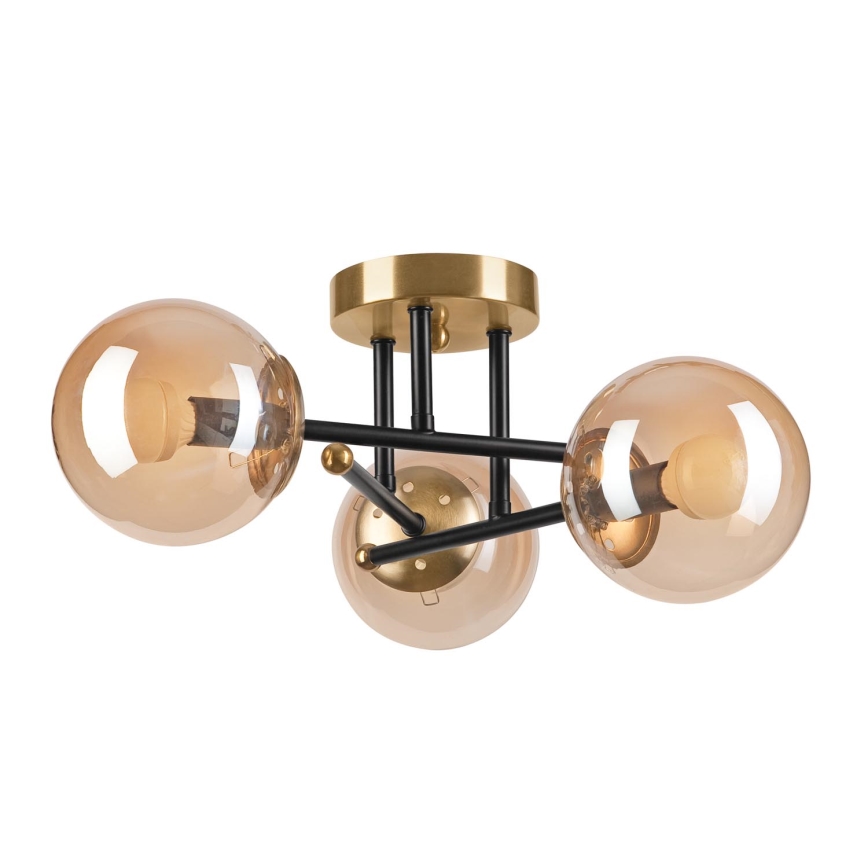 Candeeiro integrado MALENA 3xE14/5W/230V dourado/preto/fumado bege