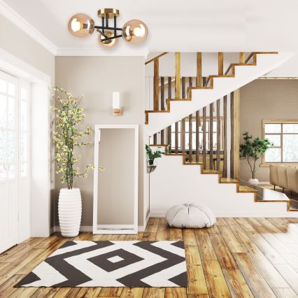 Candeeiro integrado MALENA 3xE14/5W/230V dourado/preto/fumado bege