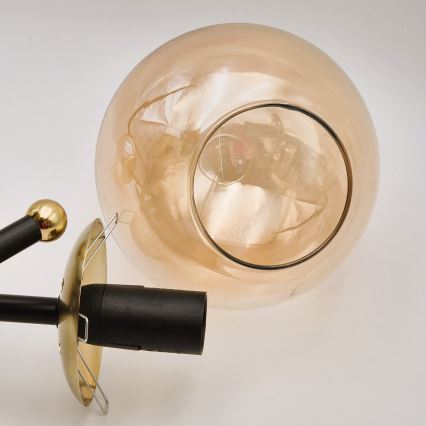 Candeeiro integrado MALENA 3xE14/5W/230V dourado/preto/fumado bege