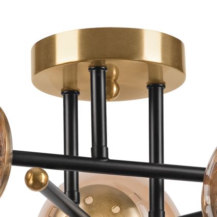 Candeeiro integrado MALENA 3xE14/5W/230V dourado/preto/fumado bege