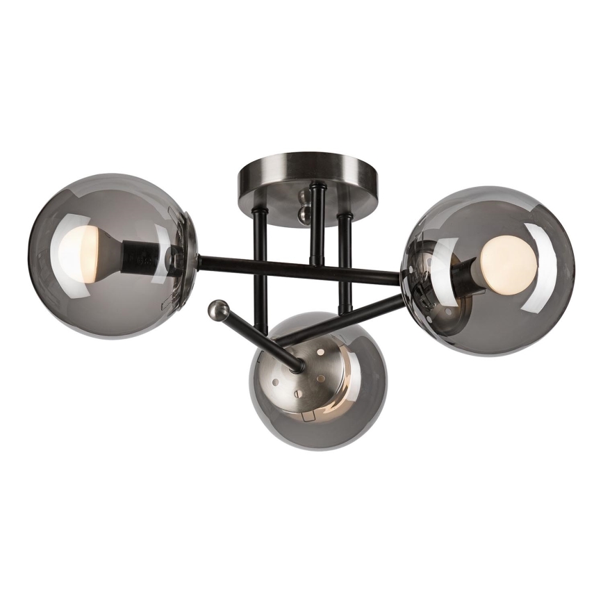 Candeeiro integrado MALENA 3xE14/5W/230V preto/fumado