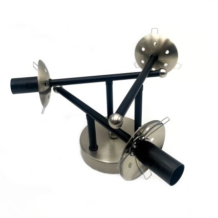 Candeeiro integrado MALENA 3xE14/5W/230V preto/fumado