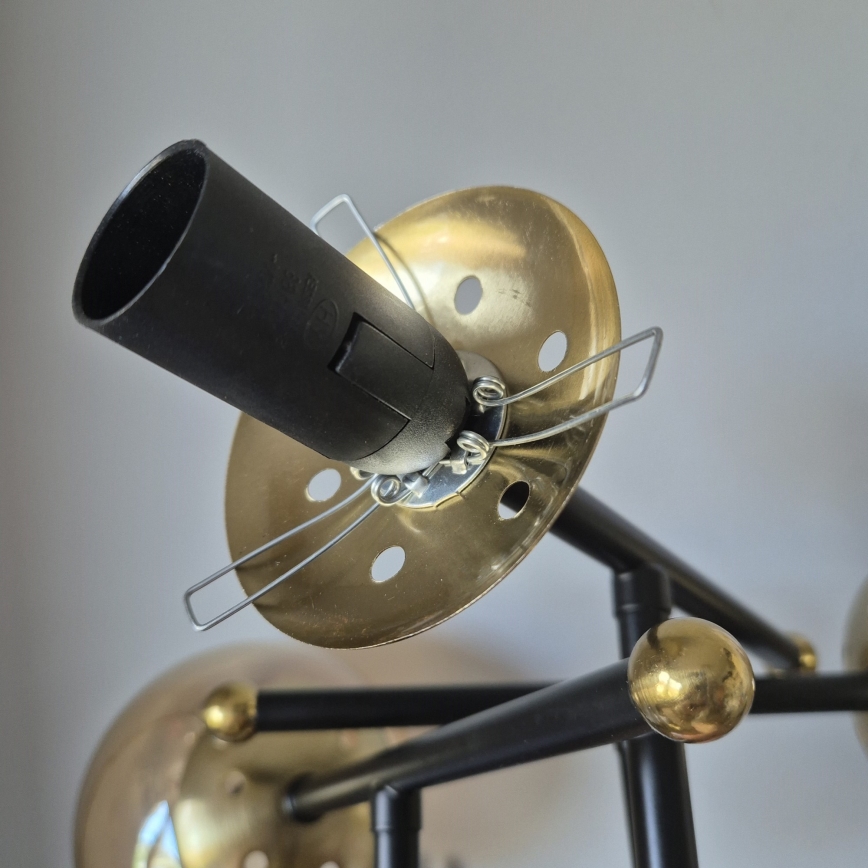 Candeeiro integrado MALENA 6xE14/5W/230V dourado/preto/fumado bege