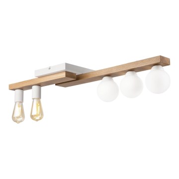 Candeeiro integrado MATTE 2xE27/15W/230V + 3xG9/5W/230V branco/carvalho