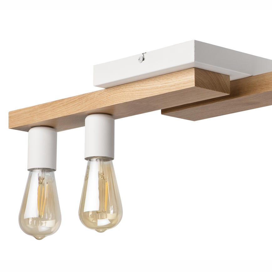 Candeeiro integrado MATTE 2xE27/15W/230V + 3xG9/5W/230V branco/carvalho