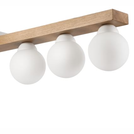 Candeeiro integrado MATTE 2xE27/15W/230V + 3xG9/5W/230V branco/carvalho