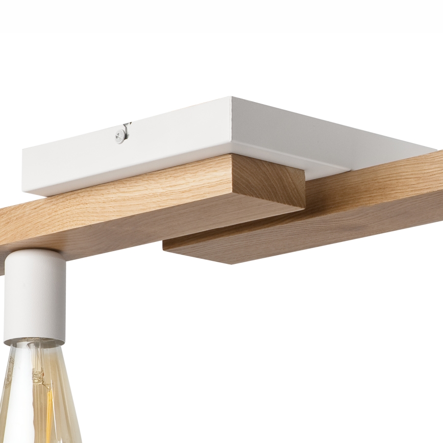 Candeeiro integrado MATTE 2xE27/15W/230V + 3xG9/5W/230V branco/carvalho