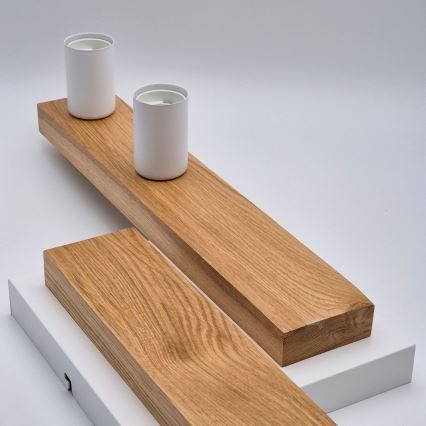 Candeeiro integrado MATTE 2xE27/15W/230V + 3xG9/5W/230V branco/carvalho