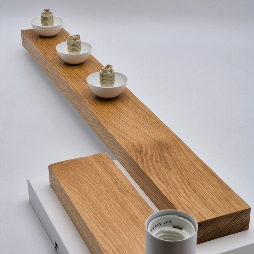 Candeeiro integrado MATTE 2xE27/15W/230V + 3xG9/5W/230V branco/carvalho