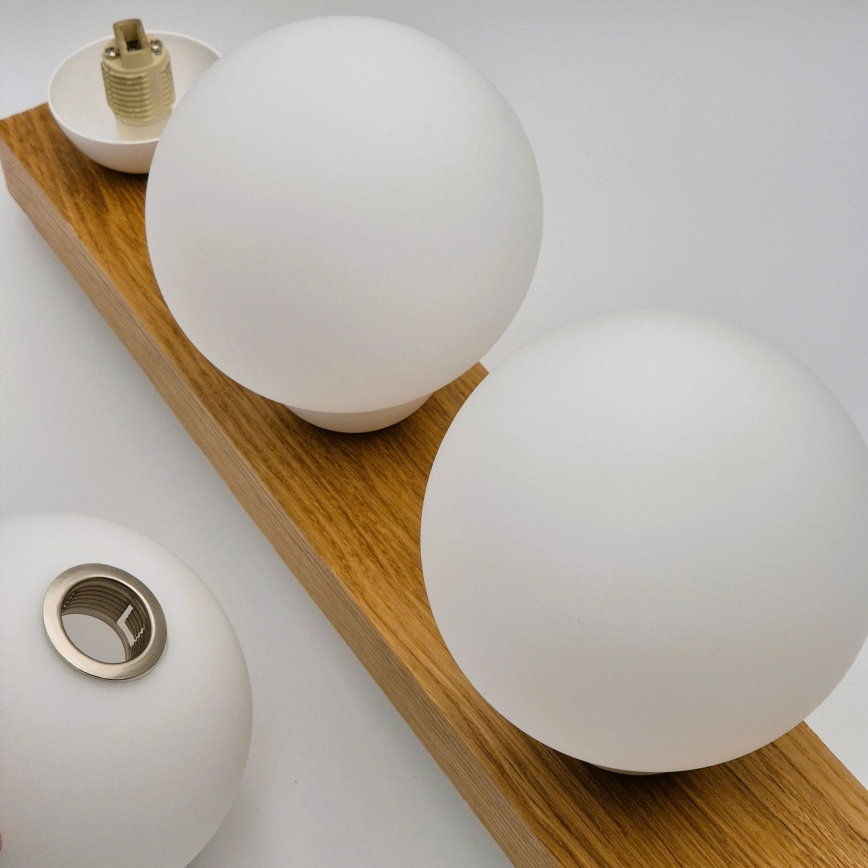 Candeeiro integrado MATTE 2xE27/15W/230V + 3xG9/5W/230V branco/carvalho