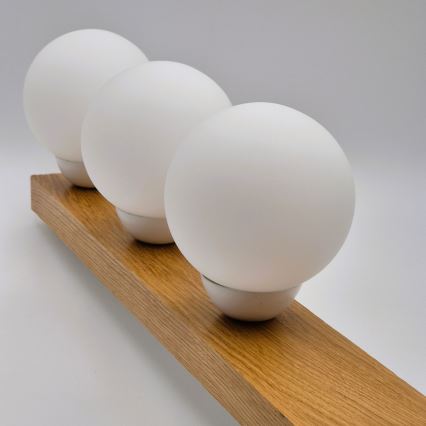 Candeeiro integrado MATTE 2xE27/15W/230V + 3xG9/5W/230V branco/carvalho