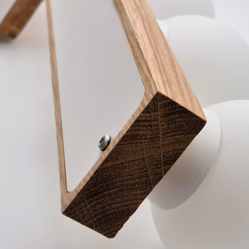 Candeeiro integrado MATTE 2xE27/15W/230V + 3xG9/5W/230V branco/carvalho