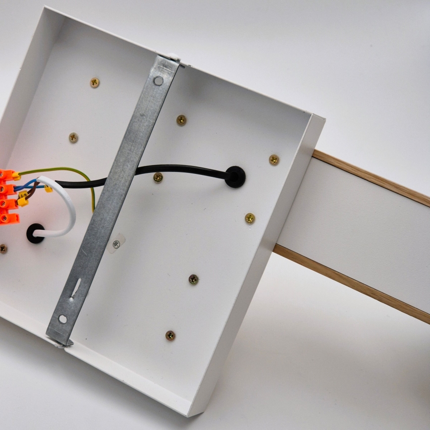 Candeeiro integrado MATTE 2xE27/15W/230V + 3xG9/5W/230V branco/carvalho