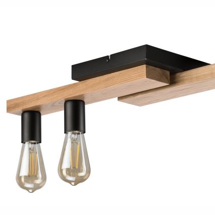 Candeeiro integrado MATTE 2xE27/15W/230V + 3xG9/5W/230V preto/carvalho