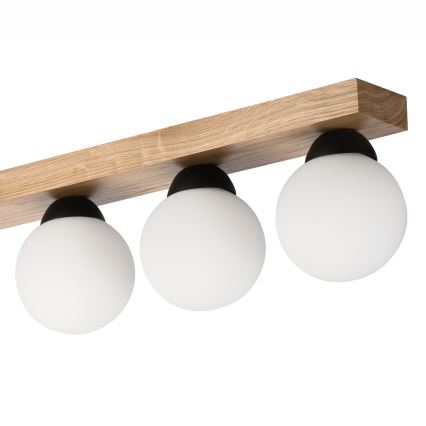 Candeeiro integrado MATTE 2xE27/15W/230V + 3xG9/5W/230V preto/carvalho