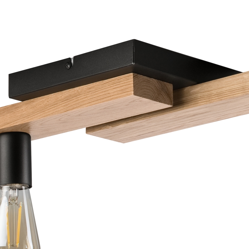 Candeeiro integrado MATTE 2xE27/15W/230V + 3xG9/5W/230V preto/carvalho