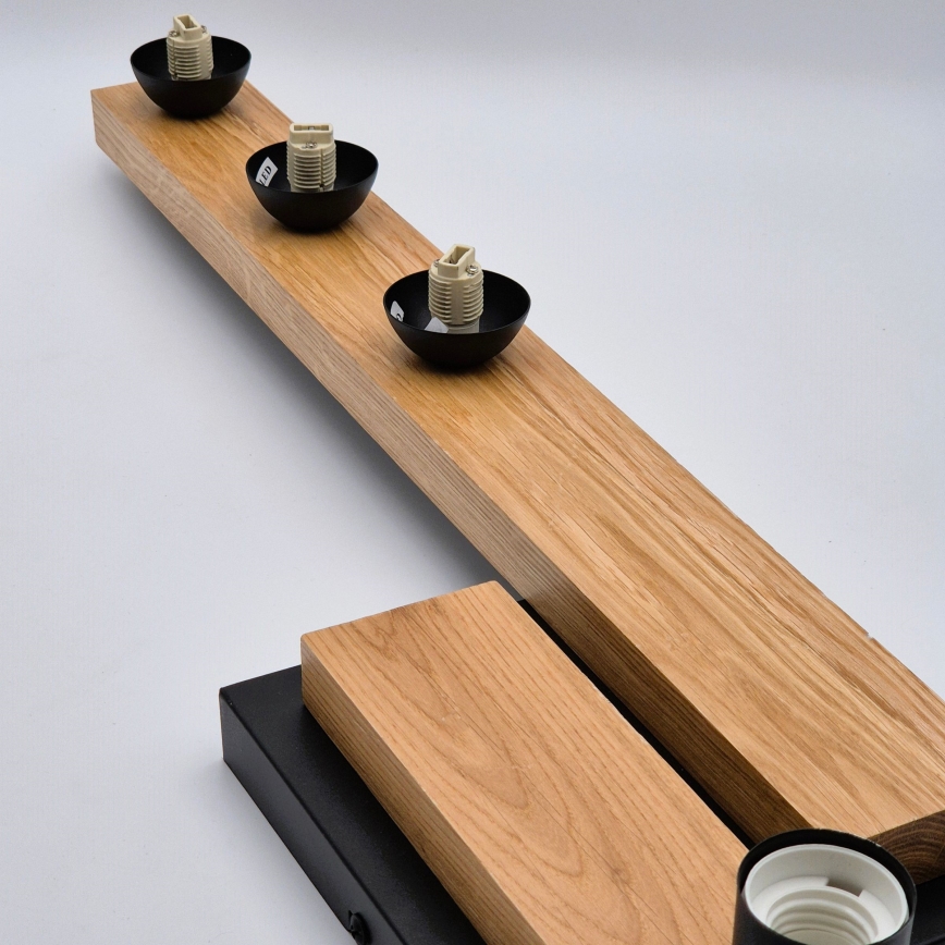 Candeeiro integrado MATTE 2xE27/15W/230V + 3xG9/5W/230V preto/carvalho