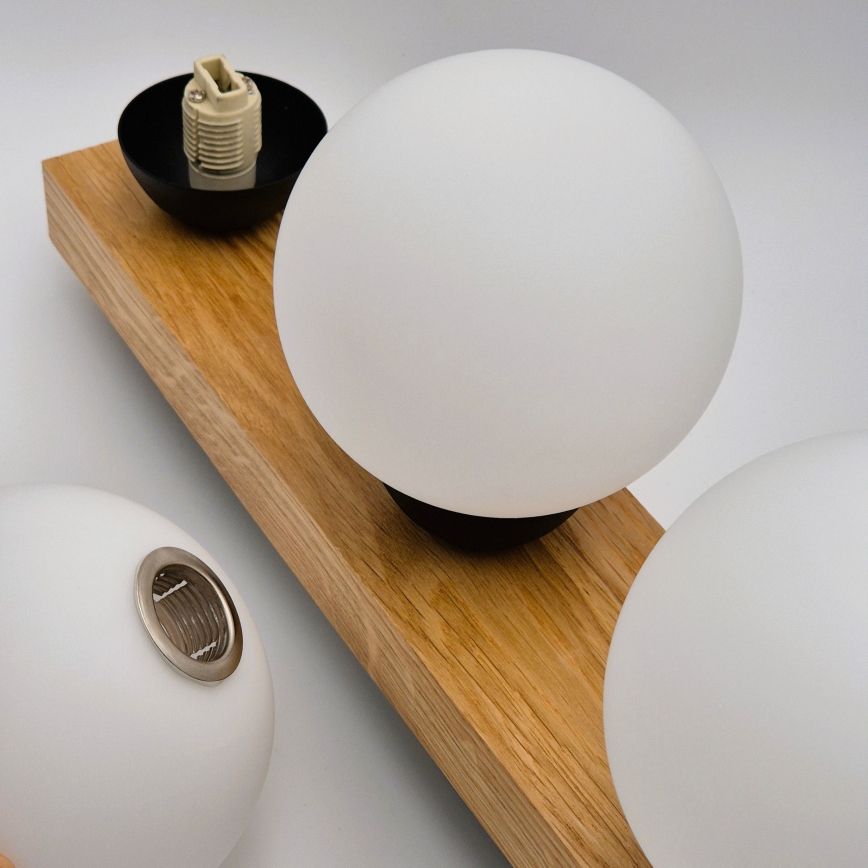 Candeeiro integrado MATTE 2xE27/15W/230V + 3xG9/5W/230V preto/carvalho