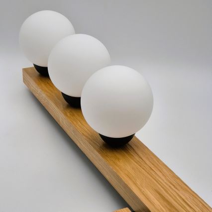 Candeeiro integrado MATTE 2xE27/15W/230V + 3xG9/5W/230V preto/carvalho