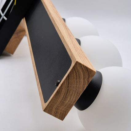 Candeeiro integrado MATTE 2xE27/15W/230V + 3xG9/5W/230V preto/carvalho