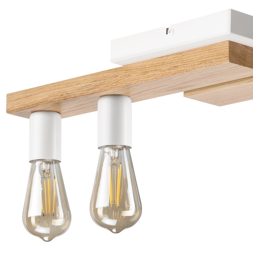 Candeeiro integrado MATTE 4xE27/15W/230V branco/carvalho