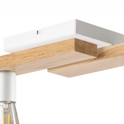 Candeeiro integrado MATTE 4xE27/15W/230V branco/carvalho