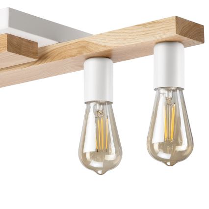 Candeeiro integrado MATTE 4xE27/15W/230V branco/carvalho