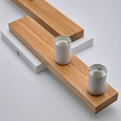 Candeeiro integrado MATTE 4xE27/15W/230V branco/carvalho