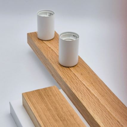 Candeeiro integrado MATTE 4xE27/15W/230V branco/carvalho