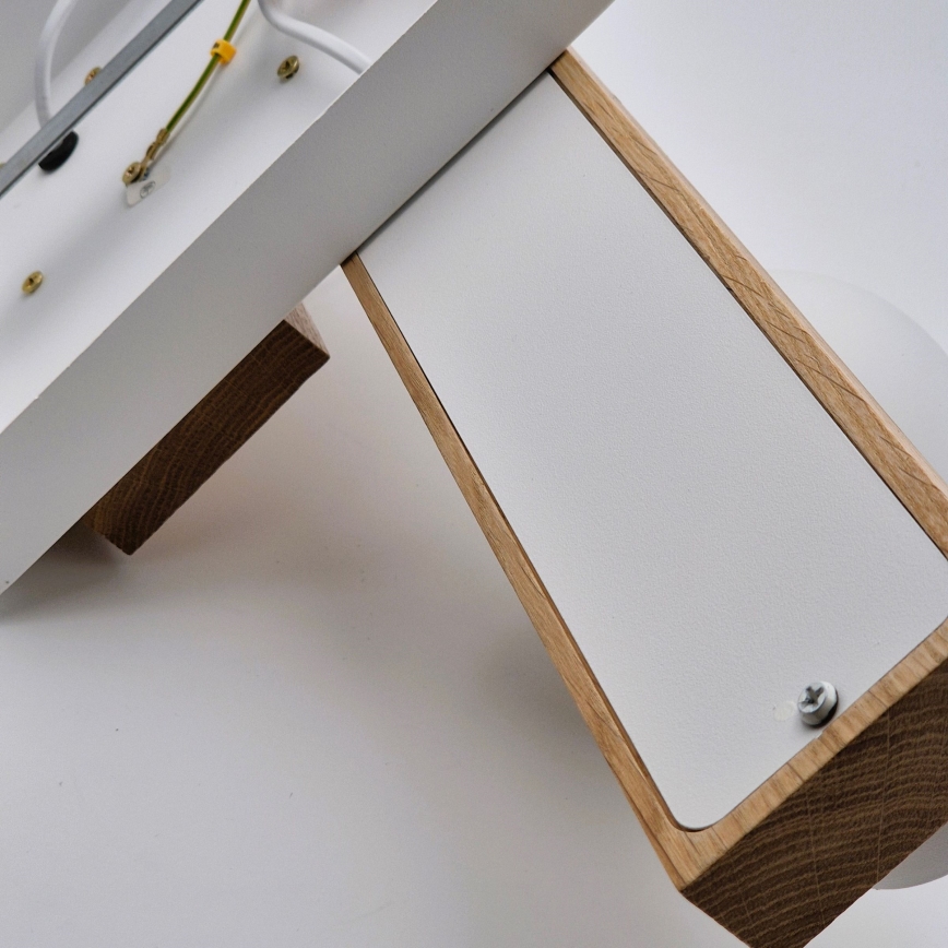 Candeeiro integrado MATTE 4xE27/15W/230V branco/carvalho