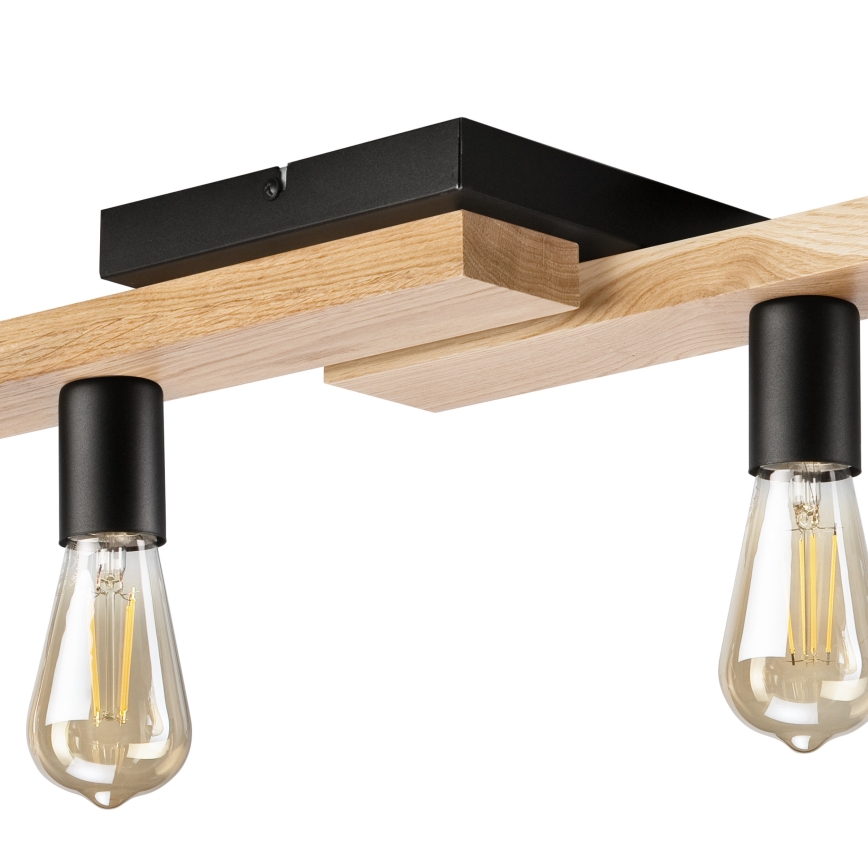 Candeeiro integrado MATTE 4xE27/15W/230V preto/carvalho