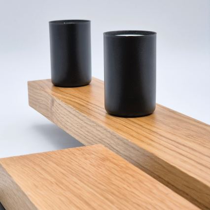 Candeeiro integrado MATTE 4xE27/15W/230V preto/carvalho