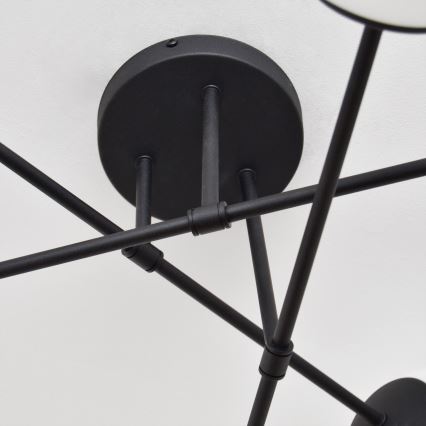 Candeeiro integrado MOON 6xE27/15W/230V preto