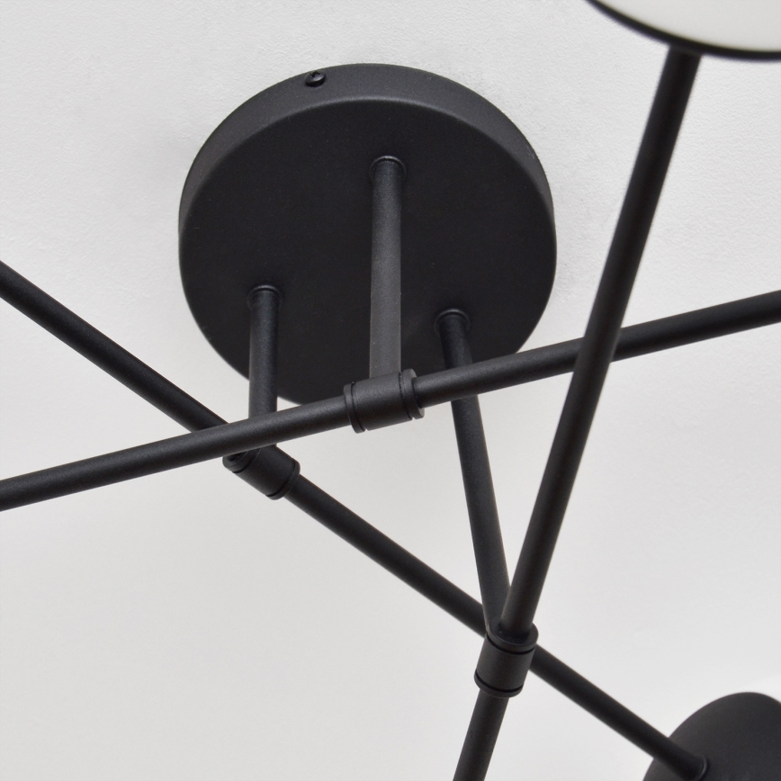 Candeeiro integrado MOON 6xE27/15W/230V preto