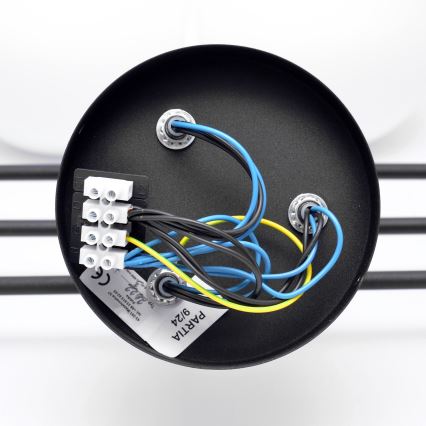 Candeeiro integrado MOON 6xE27/15W/230V preto