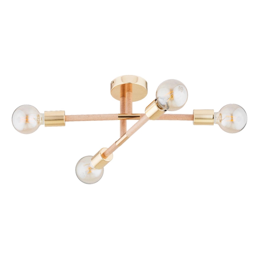 Candeeiro integrado OTELLO 4xE27/15W/230V dourado/bege