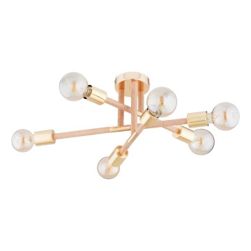 Candeeiro integrado OTELLO 6xE27/15W/230V dourado/bege