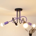 Candeeiro integrado OXFORD 4xE27/15W/230V preto/roxo