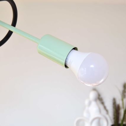 Candeeiro integrado OXFORD 4xE27/15W/230V preto/verde