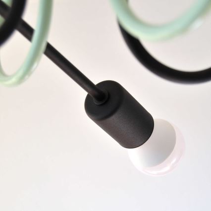 Candeeiro integrado OXFORD 4xE27/15W/230V preto/verde