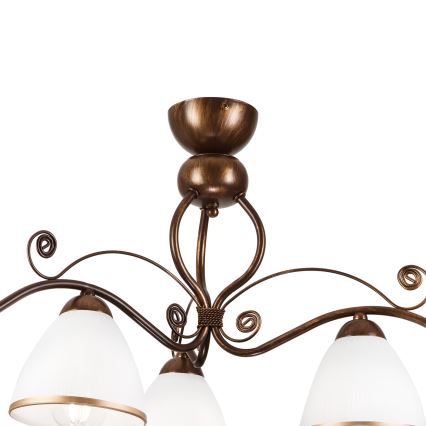 Candeeiro integrado RETRO 3xE27/60W/230V bronze pátina