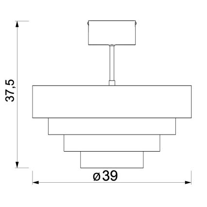 Candeeiro integrado RINGS 1xE27/15W/230V preto