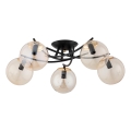 Candeeiro integrado SAVI 5xE14/10W/230V preto/dourado